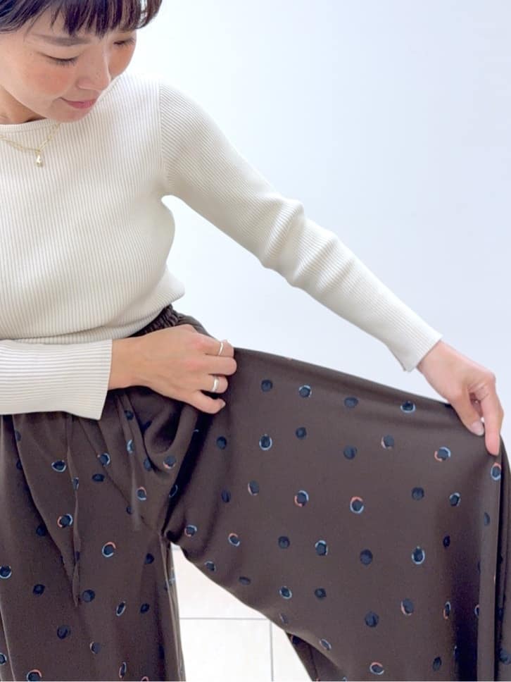 Osawaさんの「Dessin｜【洗える】ドットワイドパンツ」を使ったコーディネート