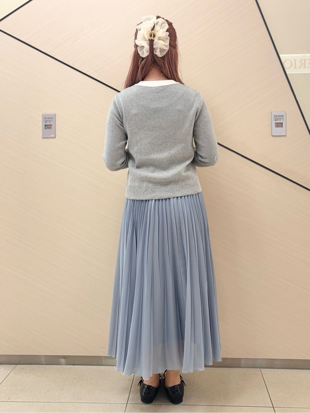 Rinaさんの「DRESSTERIOR｜ウォッシャブルブライトシアープリーツスカート」を使ったコーディネート