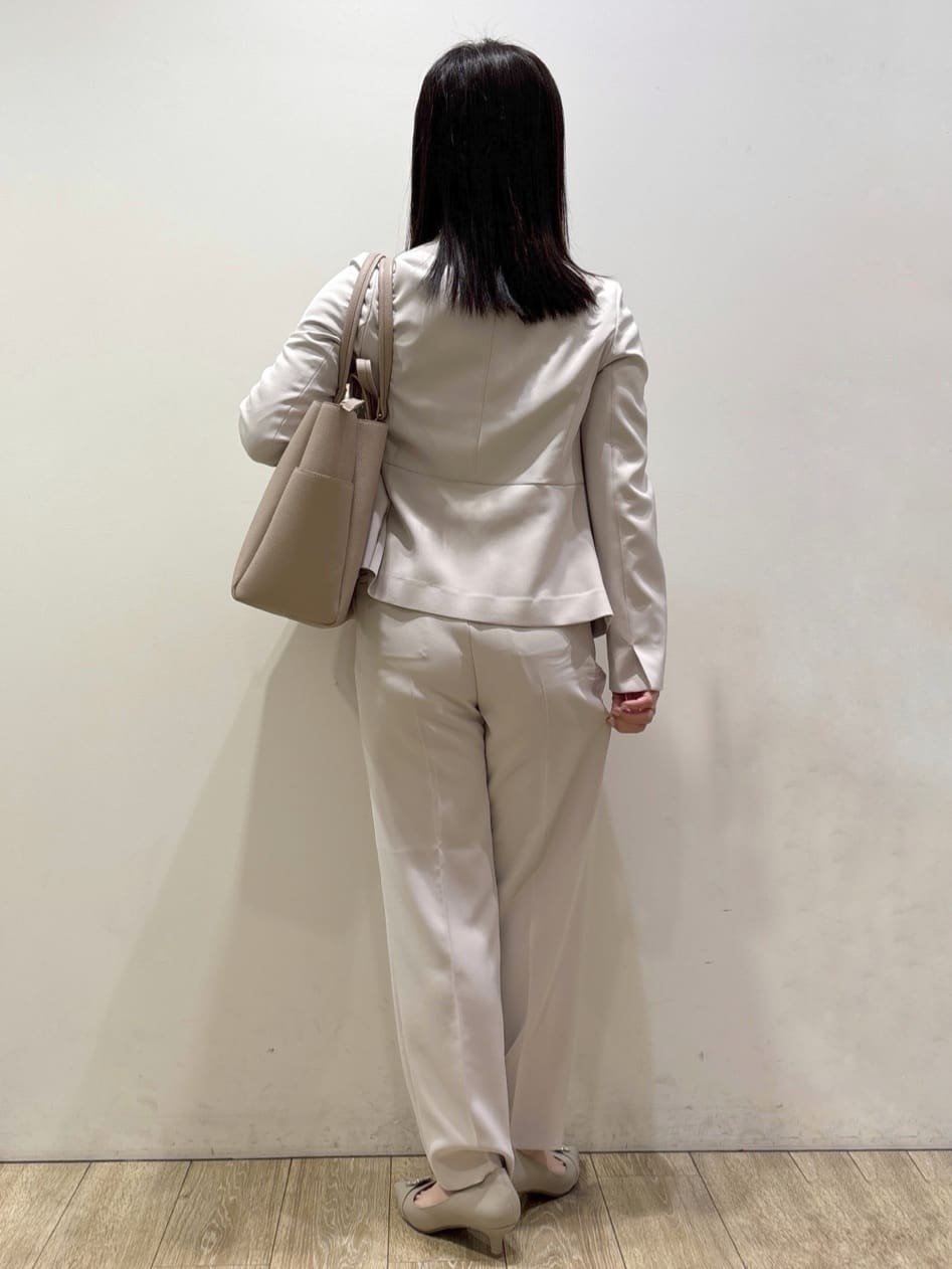 mameさんの「index｜ストレッチノーカラージャケット／セットアップ対応【洗濯機OK／防シワ／イージーアイロン】」を使ったコーディネート