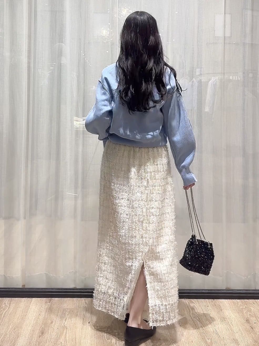 ぞうげさんの「OPAQUE.CLIP｜スウェットライクショートニット【洗濯機OK】」を使ったコーディネート