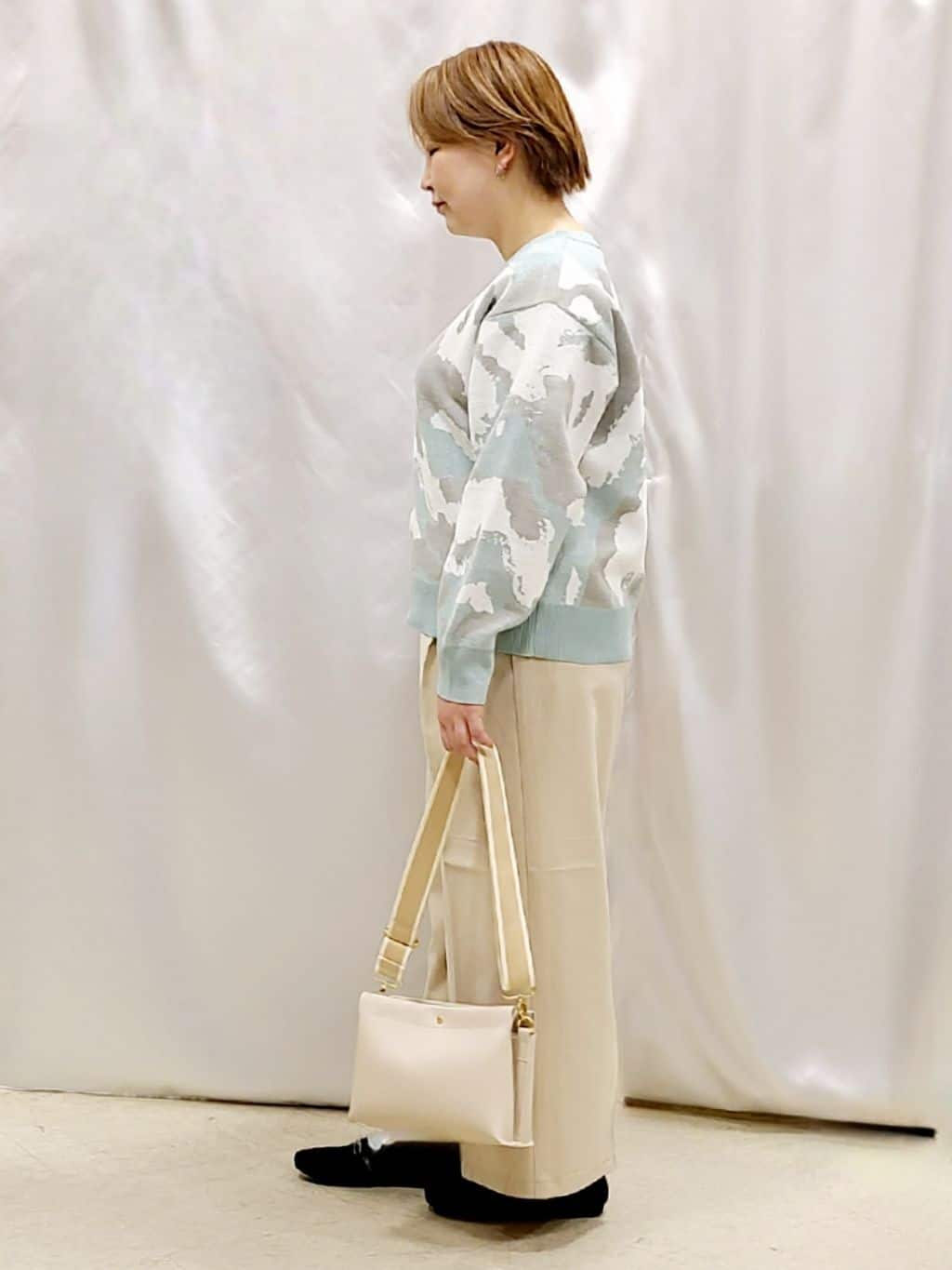 Chiiさんの「SHOO･LA･RUE｜【洗濯機可/S-LL】1枚で華やかに ラメ入りニュアンス柄ニット」を使ったコーディネート