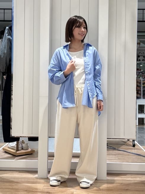 hinakoさんの「Dessin｜【洗える】ストレッチツイルワイドパンツ」を使ったコーディネート