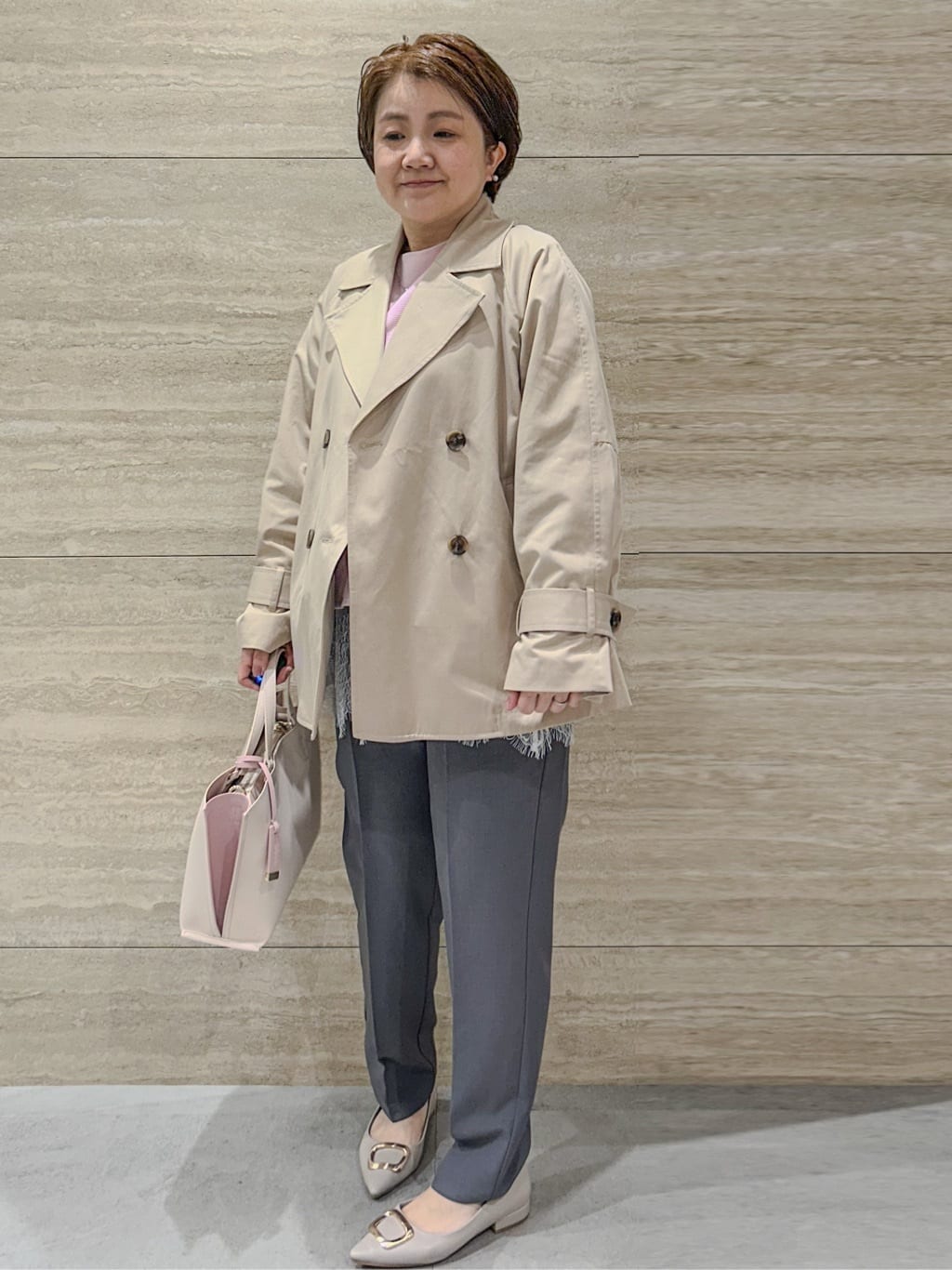 NAMIさんの「OPAQUE.CLIP｜ミドルトレンチコート【洗濯機OK】」を使ったコーディネート