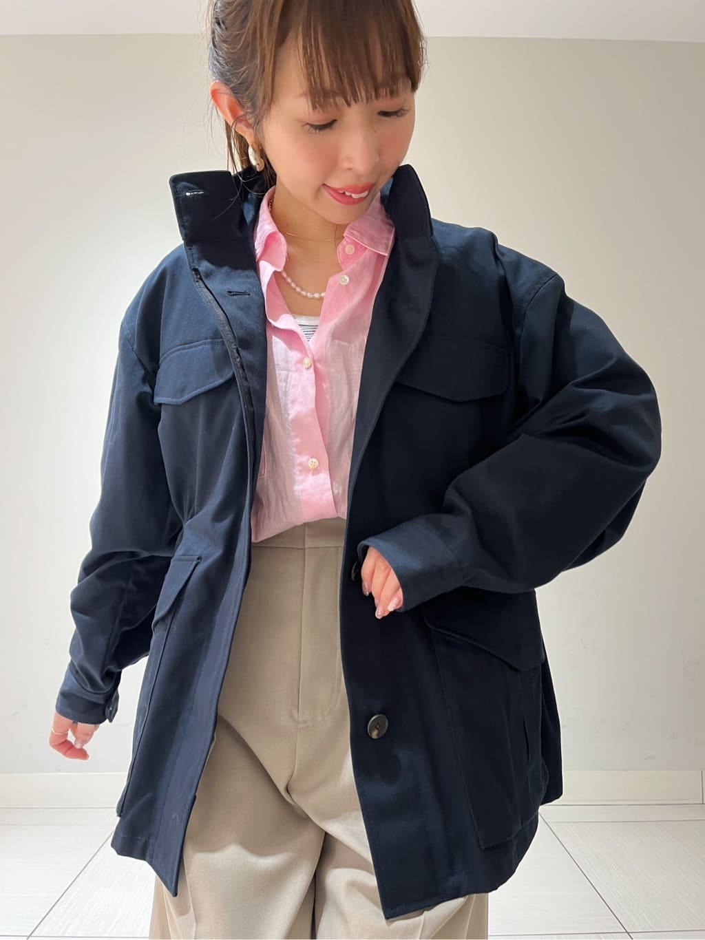 じゅんさんの「DRESSTERIOR｜【ウォッシャブル】コンパクトコットンミリタリーブルゾン」を使ったコーディネート