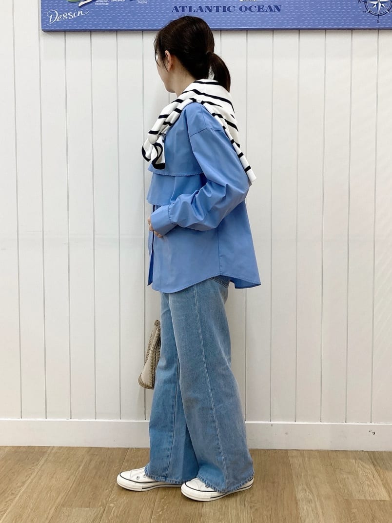 yoshiさんの「Dessin｜【洗える】フリルシャツブラウス」を使ったコーディネート