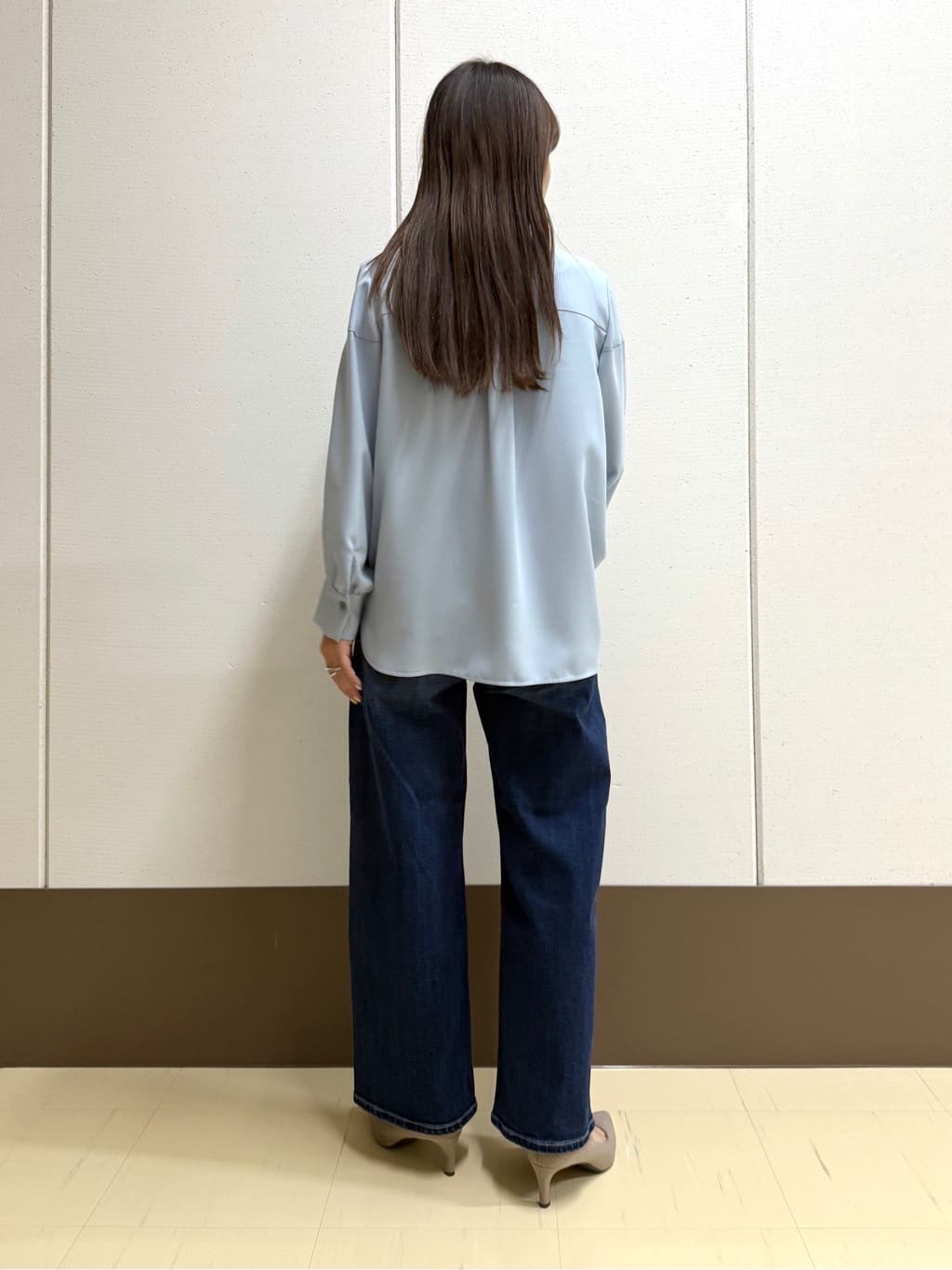 mamiさんの「INDIVI｜【洗える】ジョーゼットボウタイブラウス」を使ったコーディネート