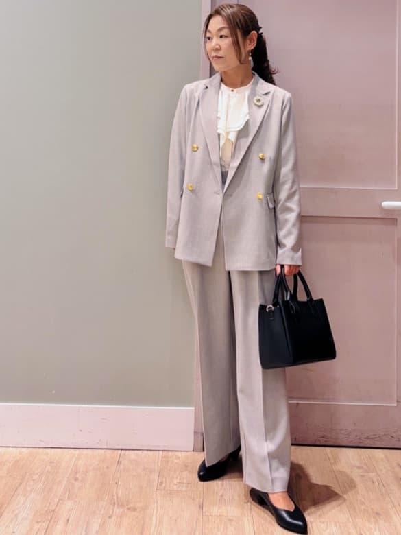 Komi☆さんの「grove｜【マシンウォッシュ/防シワ/S-3L】着回しできるカセット服ワイドパンツ」を使ったコーディネート