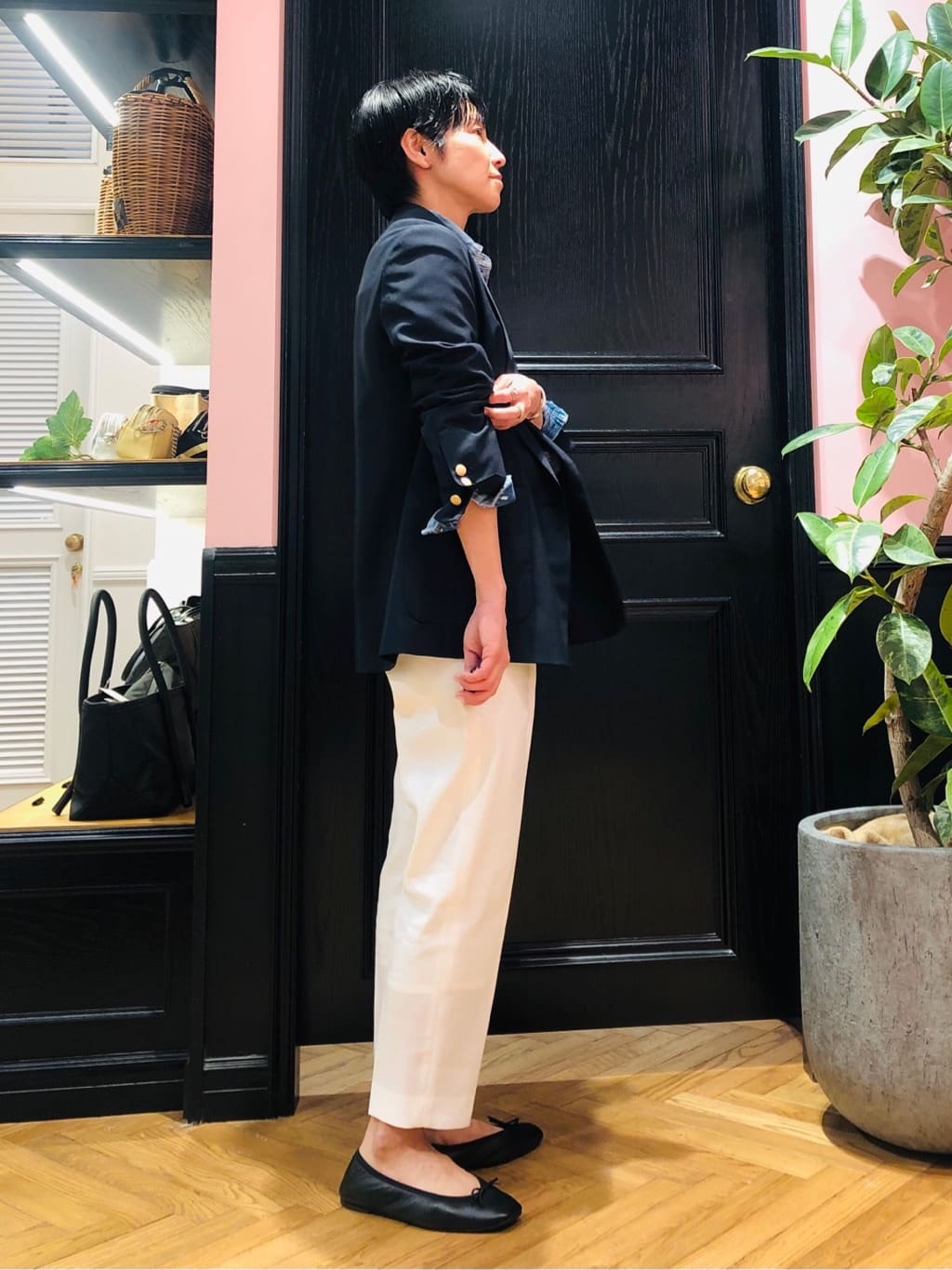 OGATAさんの「DRESSTERIOR｜【ウォッシャブル】コットンリネン テーパードパンツ」を使ったコーディネート