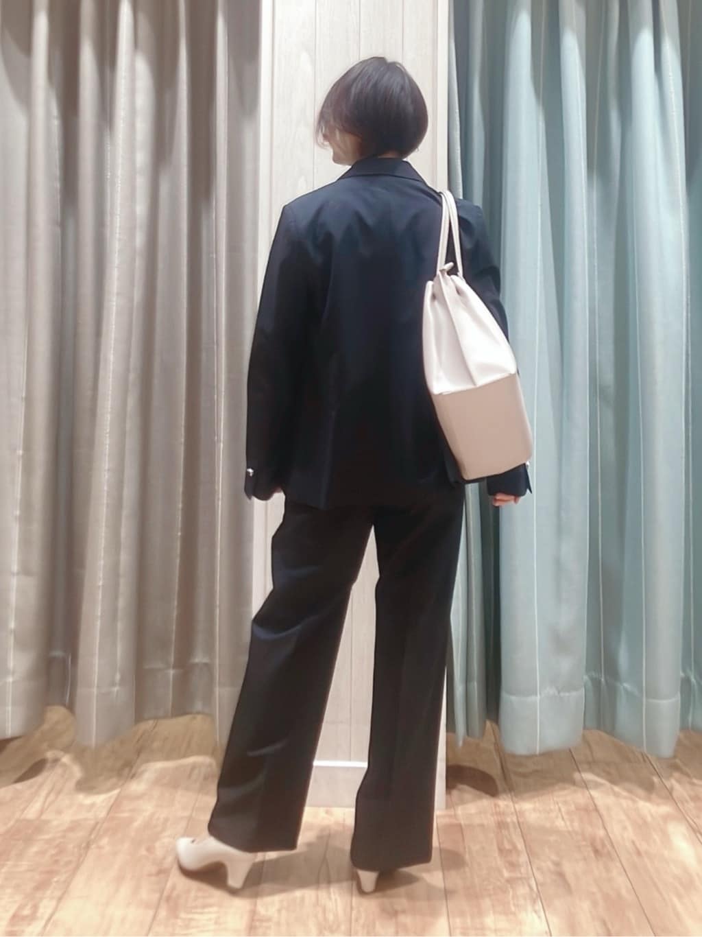 aaamiさんの「SHOO･LA･RUE｜【セットアップ可/S-LL/洗濯機可】マニッシュに決まる ダブルブレストジャケット」を使ったコーディネート