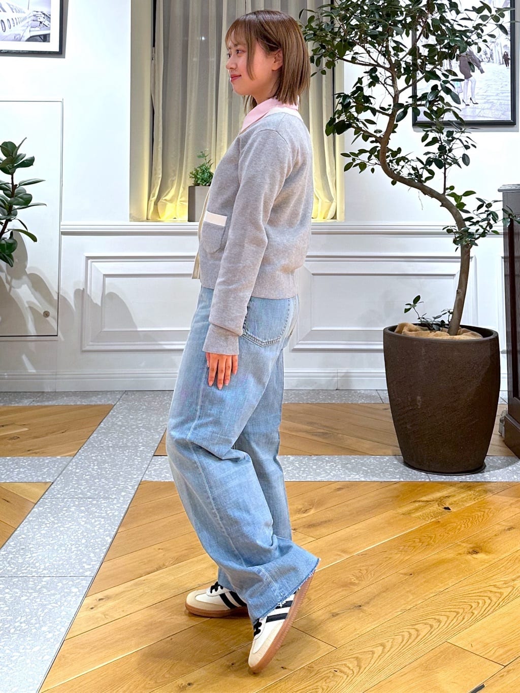 なべこさんの「DRESSTERIOR｜◆ウォッシャブル コットンカシミヤ コンビカーデ」を使ったコーディネート