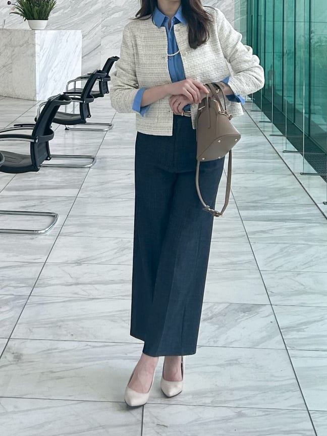hayaseさんの「COUP DE CHANCE｜【ON/OFF着回し】カラーツイードジャケット」を使ったコーディネート