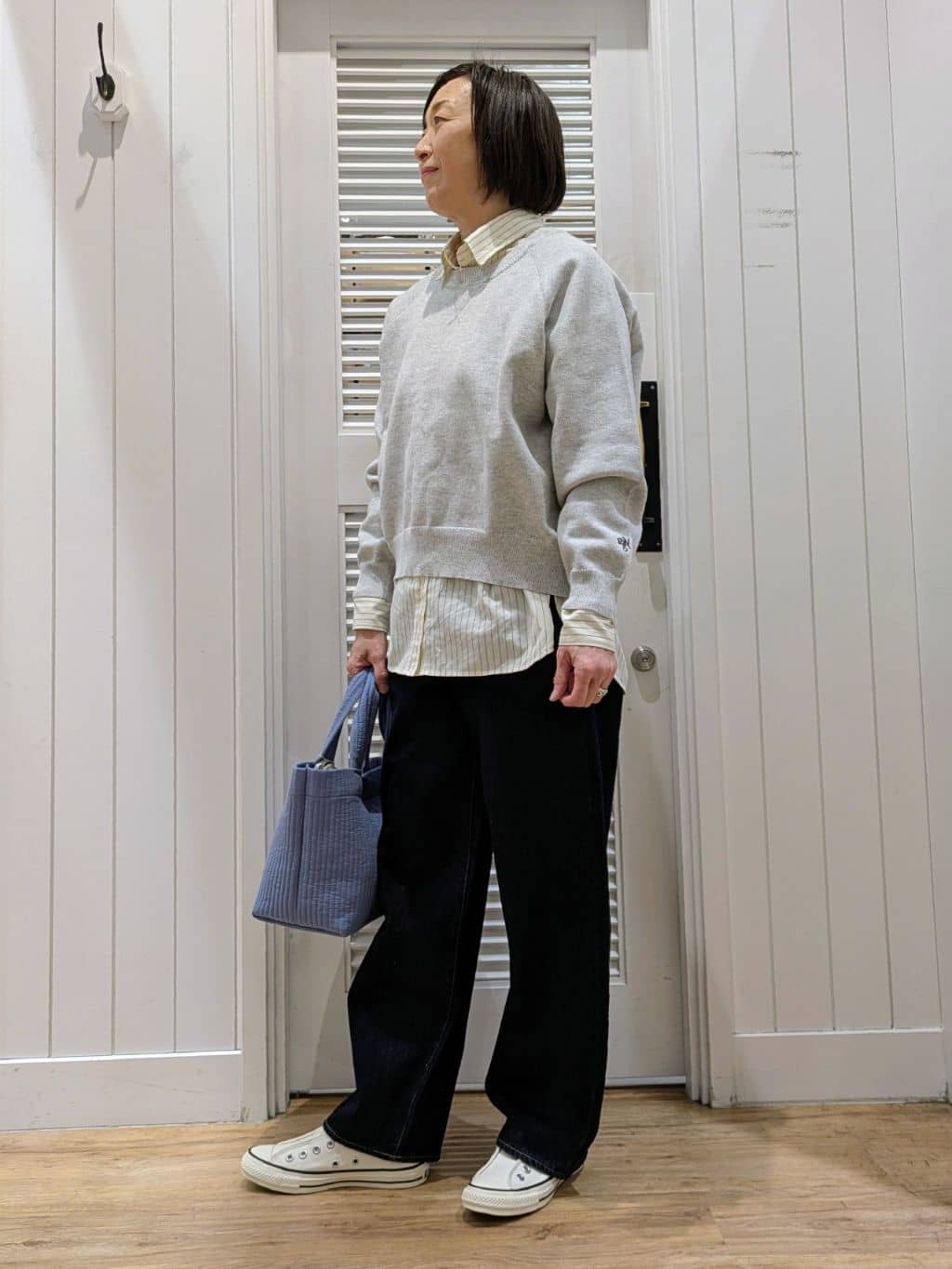 Asaさんの「Dessin｜【洗える】バックボタンオーバーシャツ」を使ったコーディネート