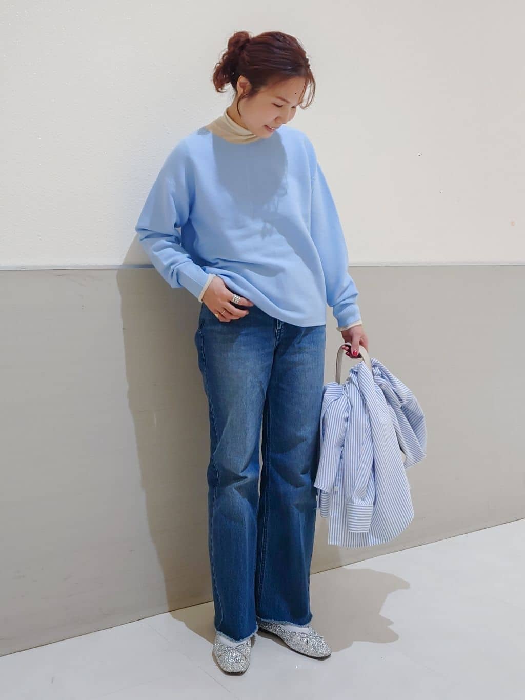 maruさんの「THE SHOP TK｜【S-XLサイズ/選べる6色】どこから見ても美しい ガーターニット/洗濯機OK」を使ったコーディネート
