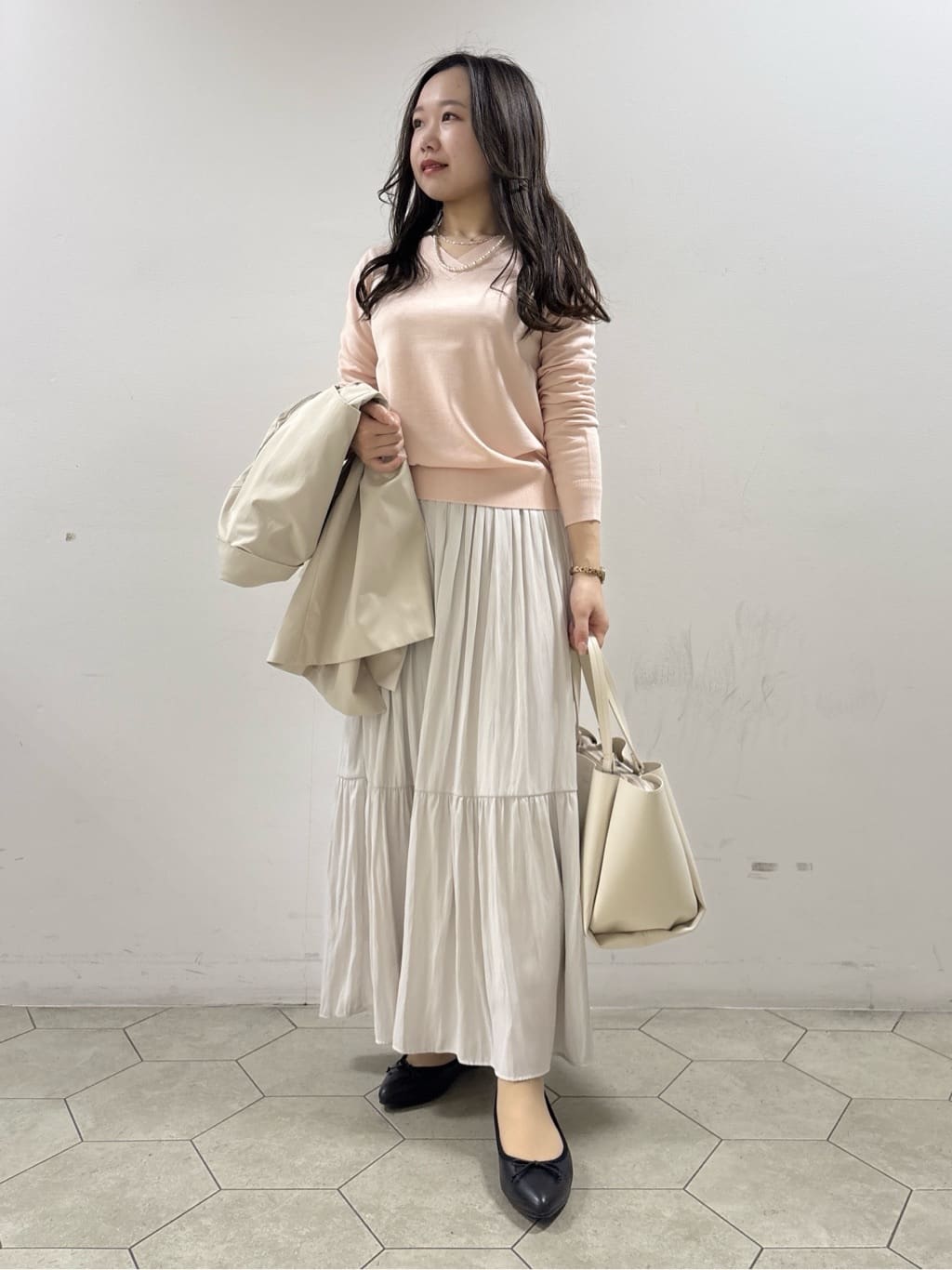 kahoさんの「INDIVI｜【花粉付着防止／撥水／UVケア】名品トレンチコート」を使ったコーディネート