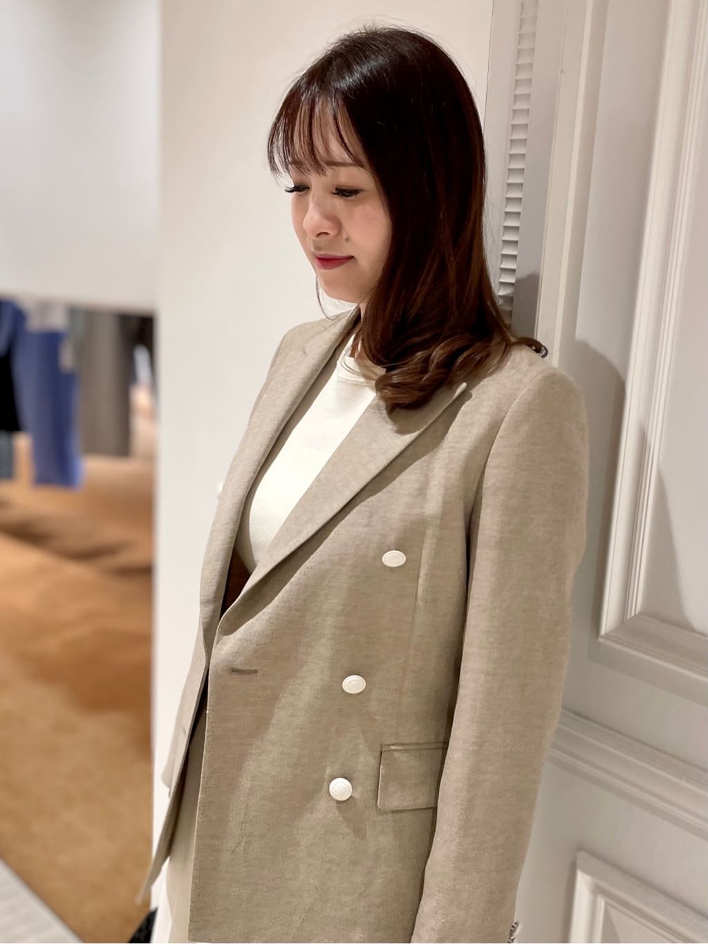 minowaさんの「DRESSTERIOR｜【セットアップ可】リネンブレンドダブルブレストジャケット」を使ったコーディネート