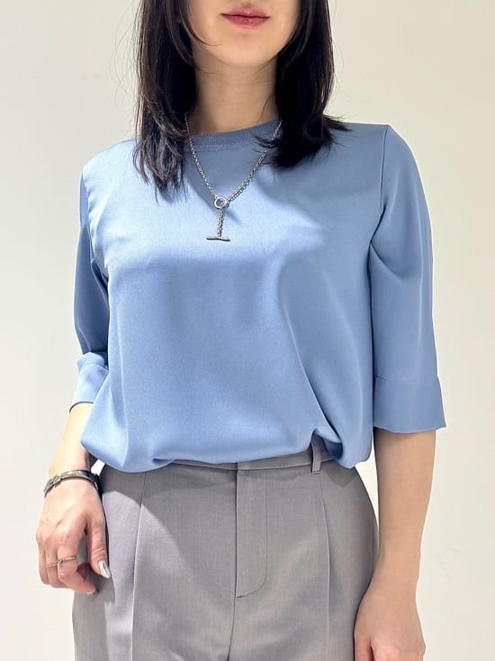 そんさんの「INDIVI｜【定番スーツ／UVケア／洗える】ウール調ノーカラージャケット」を使ったコーディネート