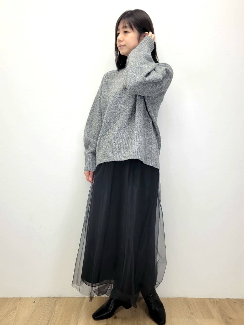 LISAさんの「OPAQUE.CLIP｜ふわふわハイネックニット【洗濯機OK】」を使ったコーディネート
