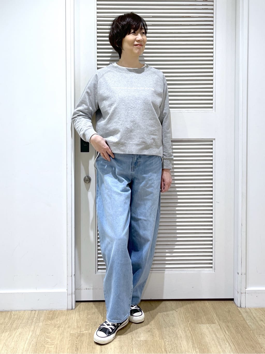 Miyazakiさんの「Dessin｜【体型カバー/レイヤード/洗える】ジョーゼットプルオーバーブラウス」を使ったコーディネート