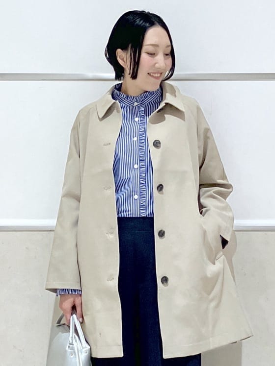 eriko さんの「Dessin｜【花粉ガード/撥水加工/洗える】ステンカラースプリングコート」を使ったコーディネート