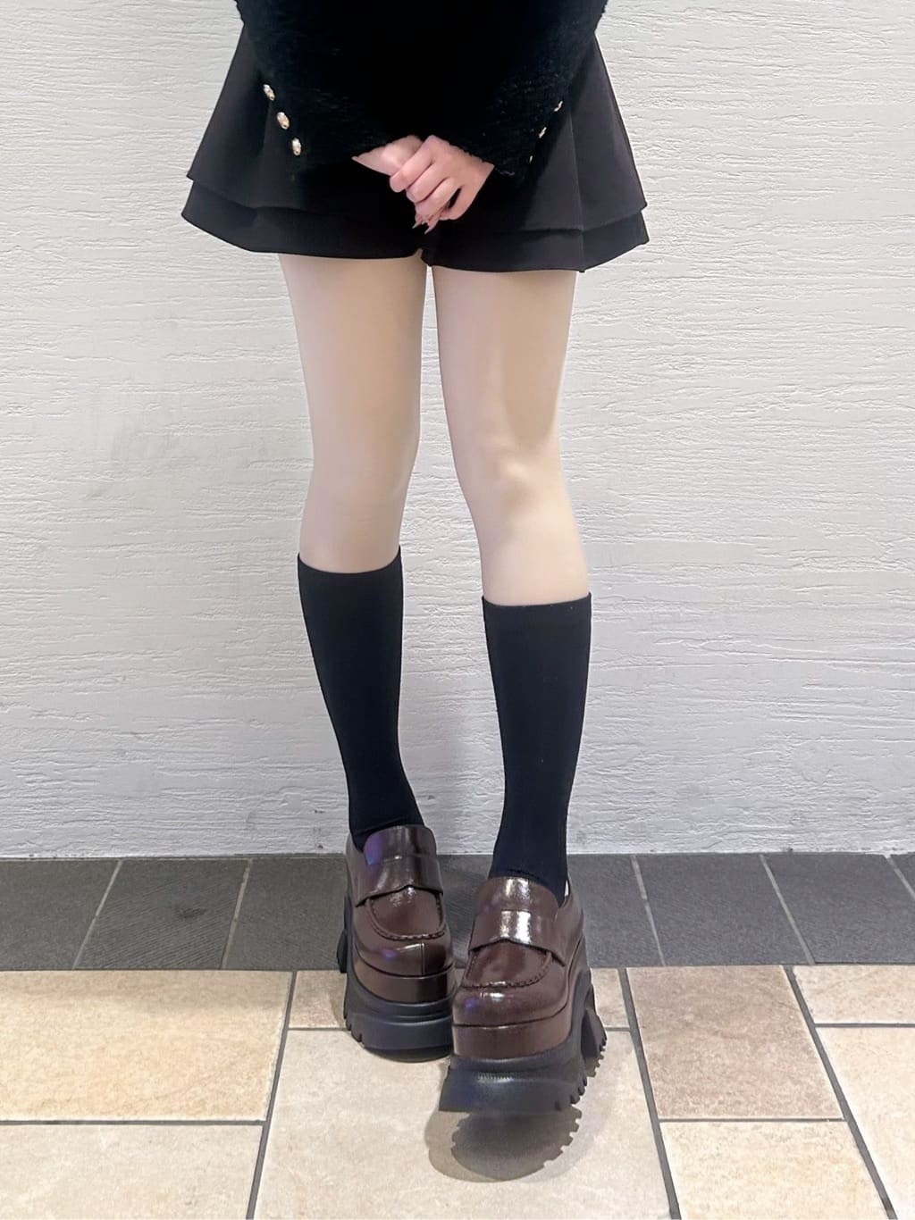 ゆうりさんの「ESPERANZA｜プラットフォームローファー」を使ったコーディネート