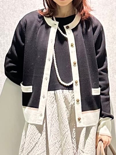 Miwaさんの「UNTITLED｜【大人フェミニン/トレンド】ニット&times;ジャカード ドッキングワンピース」を使ったコーディネート