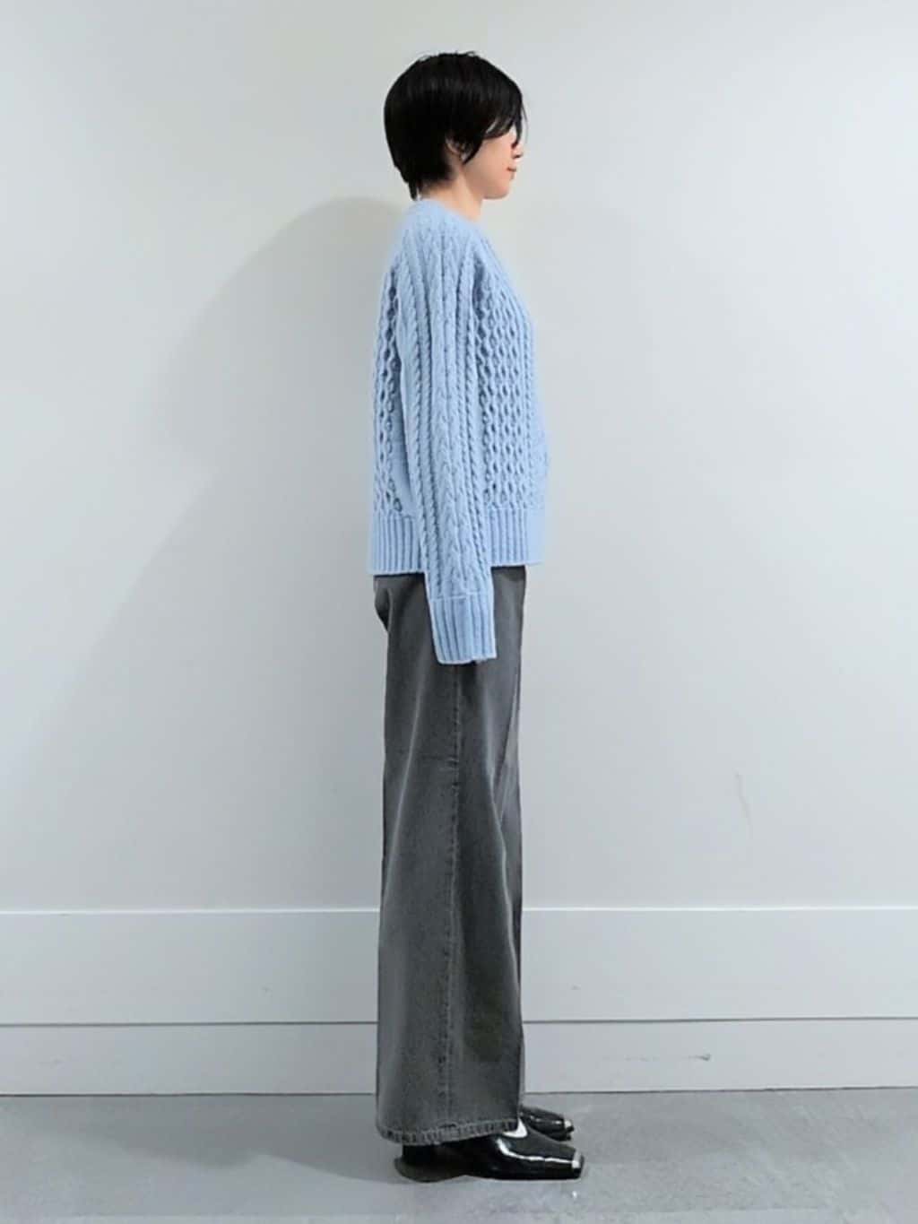 ミズタさんの「UNTITLED｜【洗える】スポンディッシュ ケーブル柄ニット」を使ったコーディネート