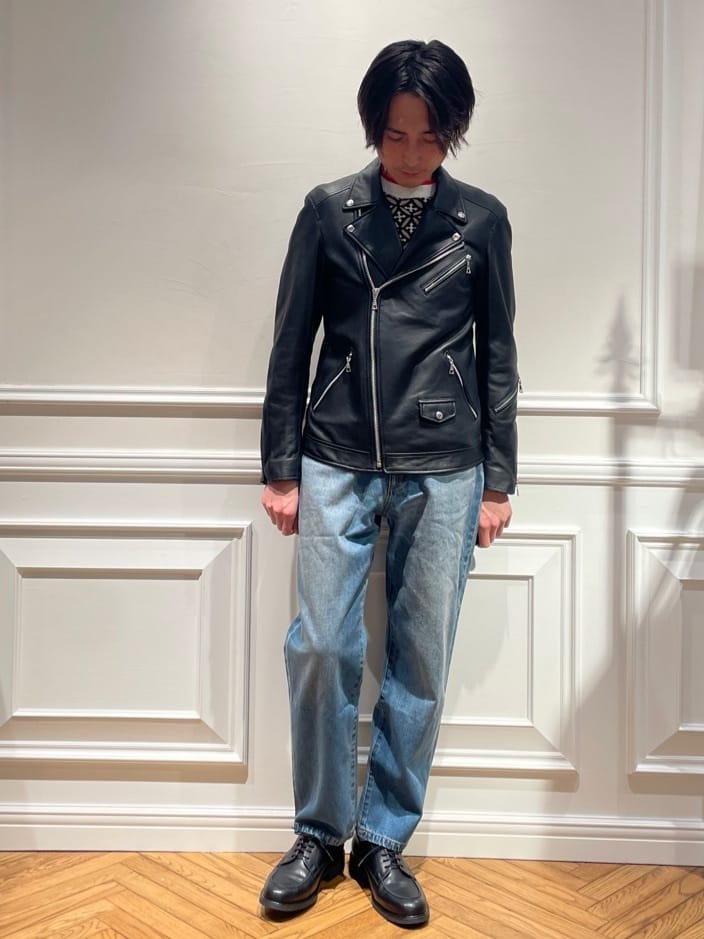 橋本さんの「DRESSTERIOR｜◆【本革】レザーライダースジャケット」を使ったコーディネート