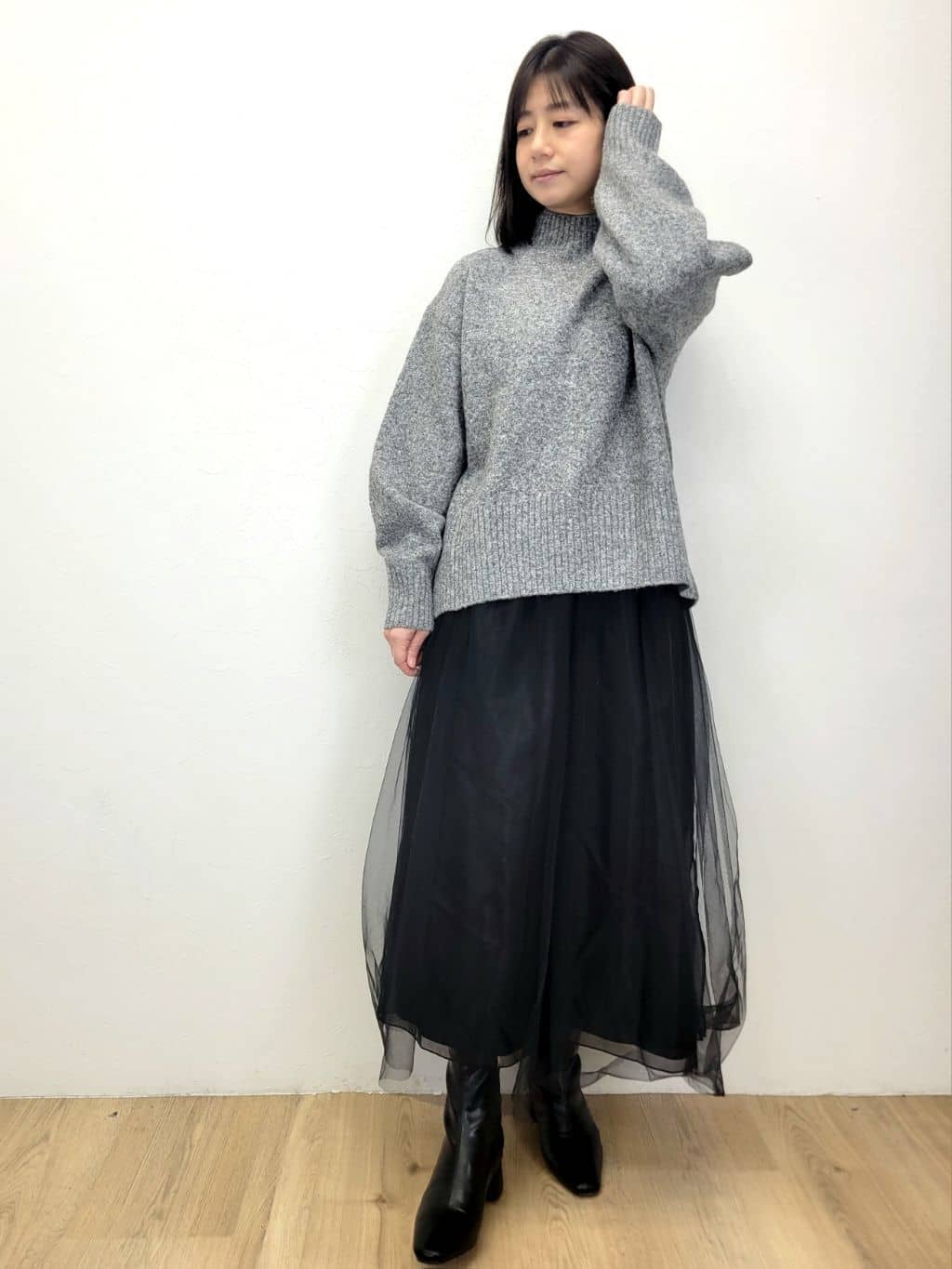LISAさんの「OPAQUE.CLIP｜ふわふわハイネックニット【洗濯機OK】」を使ったコーディネート