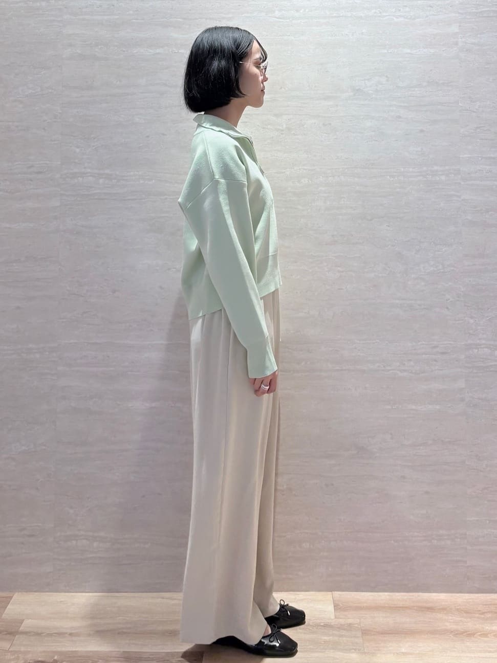 JIMAさんの「OPAQUE.CLIP｜ハーフZIP刺繍ロゴニット【洗濯機OK】」を使ったコーディネート
