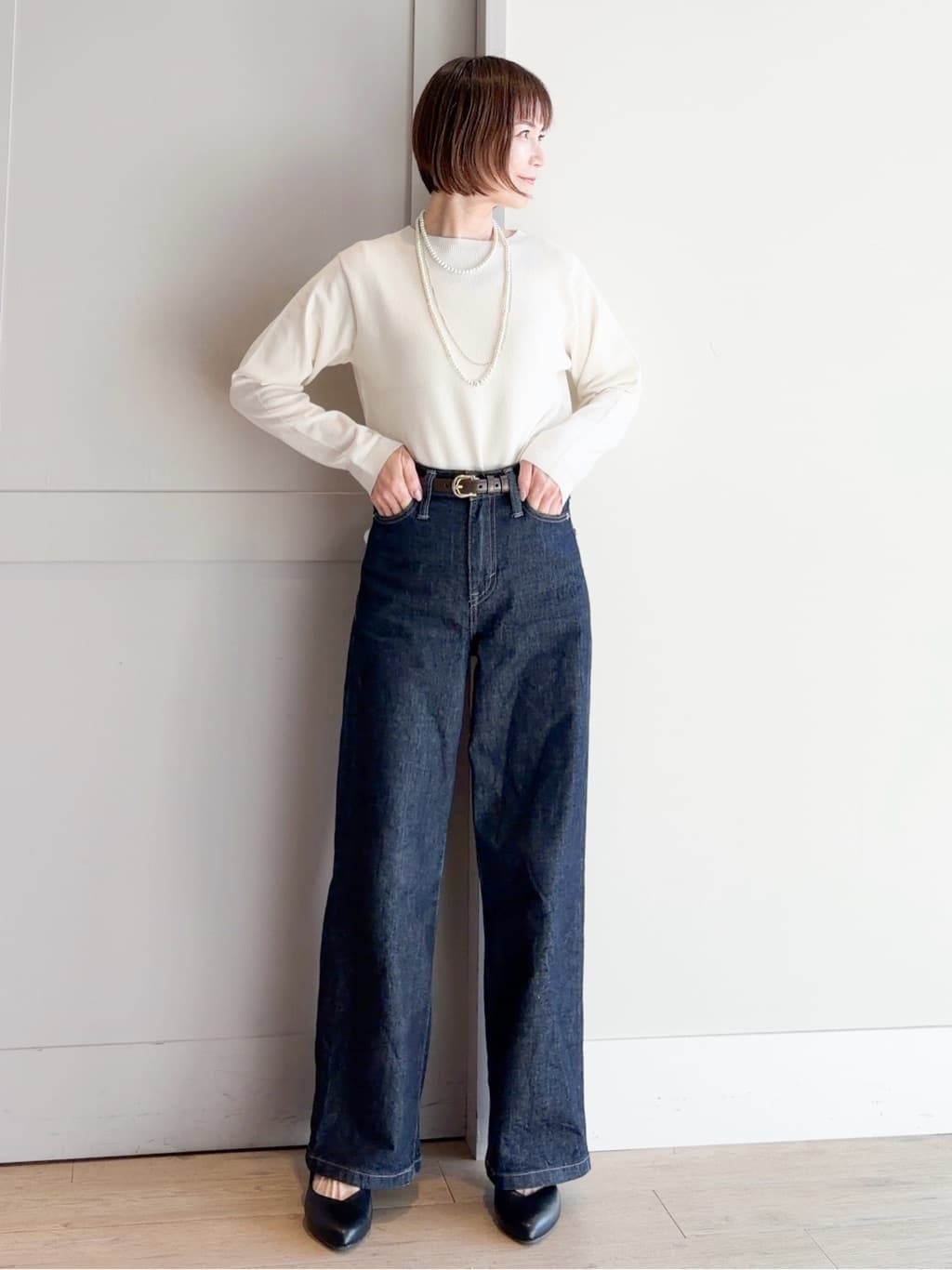 yamakoさんの「grove｜【マシンウォッシュ/防シワ】ダブルテーラードジャケット【着回しカセット】」を使ったコーディネート
