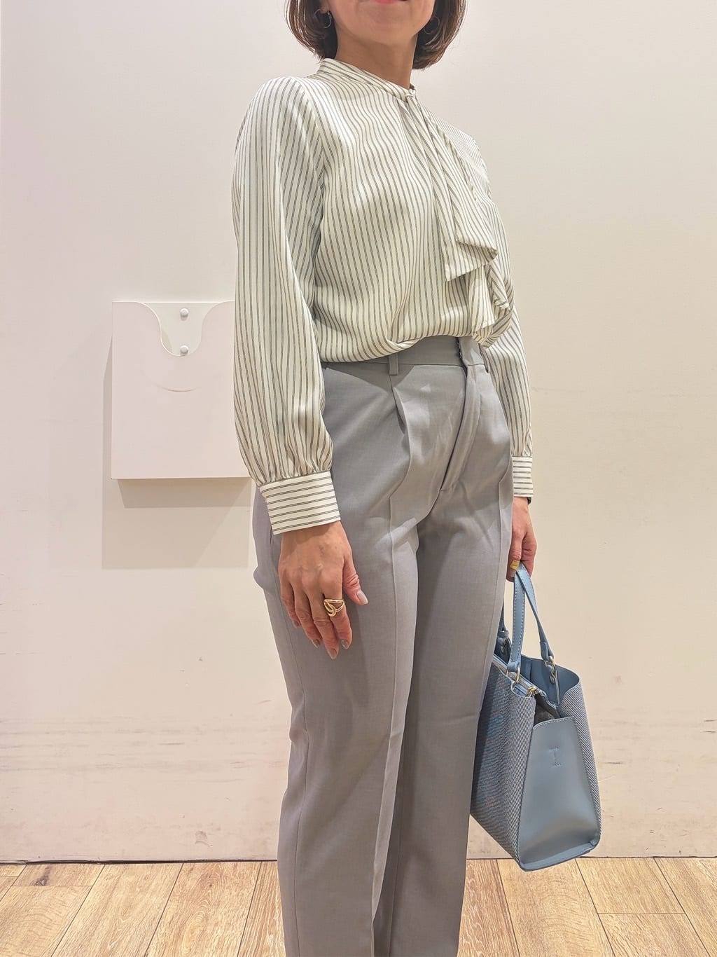 YUKOさんの「index｜ストレッチテーパードパンツ／セットアップ可【洗濯機OK／吸水速乾】」を使ったコーディネート