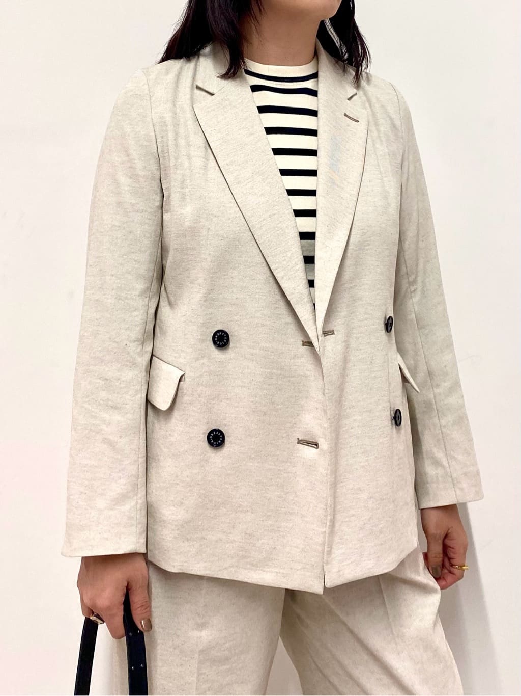 Sawaguchiさんの「DRESSTERIOR｜【セットアップ可/吸水速乾/ウォッシャブル】リネンブレンドオックスダブルジャケット」を使ったコーディネート