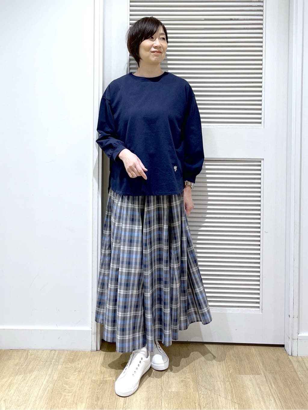 Miyazakiさんの「Dessin｜【360度可愛い・洗える】バックヘンリーカットソー」を使ったコーディネート