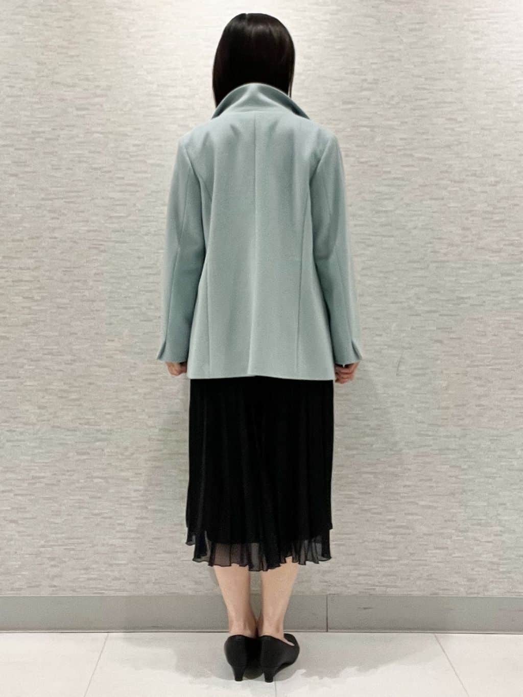 marikoさんの「Reflect｜【SS-4Lサイズ／衿が顔に当たらない◎】スタンドネックミドルコート」を使ったコーディネート
