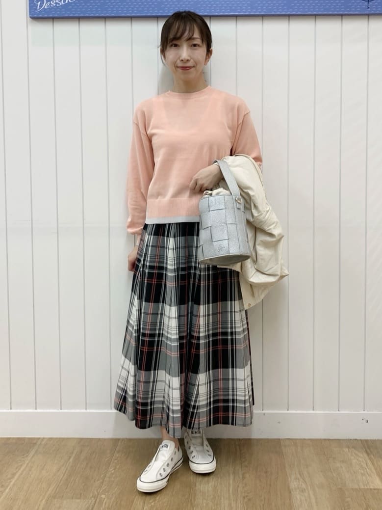 yoshiさんの「Dessin｜【洗える】バイカラーデザインニット」を使ったコーディネート