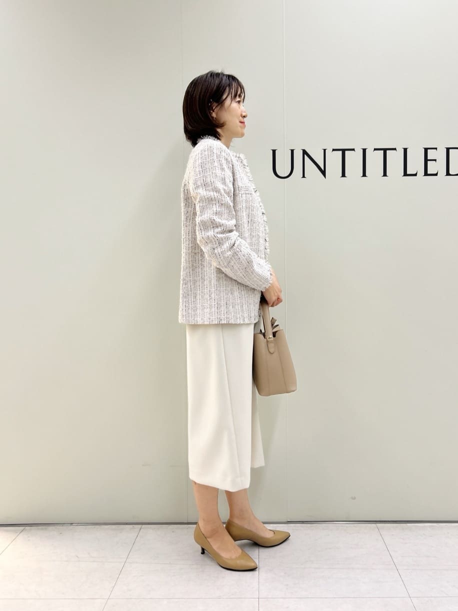 Mikiさんの「UNTITLED｜◆【お呼ばれドレス/洗える】カットジャカードスリーブ ワンピース」を使ったコーディネート