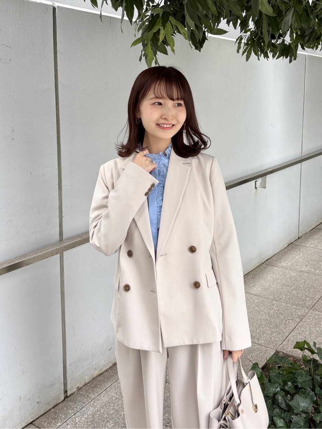 みさかさんの「index｜ダブルブレストジャケット／セットアップ対応可【洗える／接触冷感／吸水速乾／防シワ／ストレッチ】」を使ったコーディネート