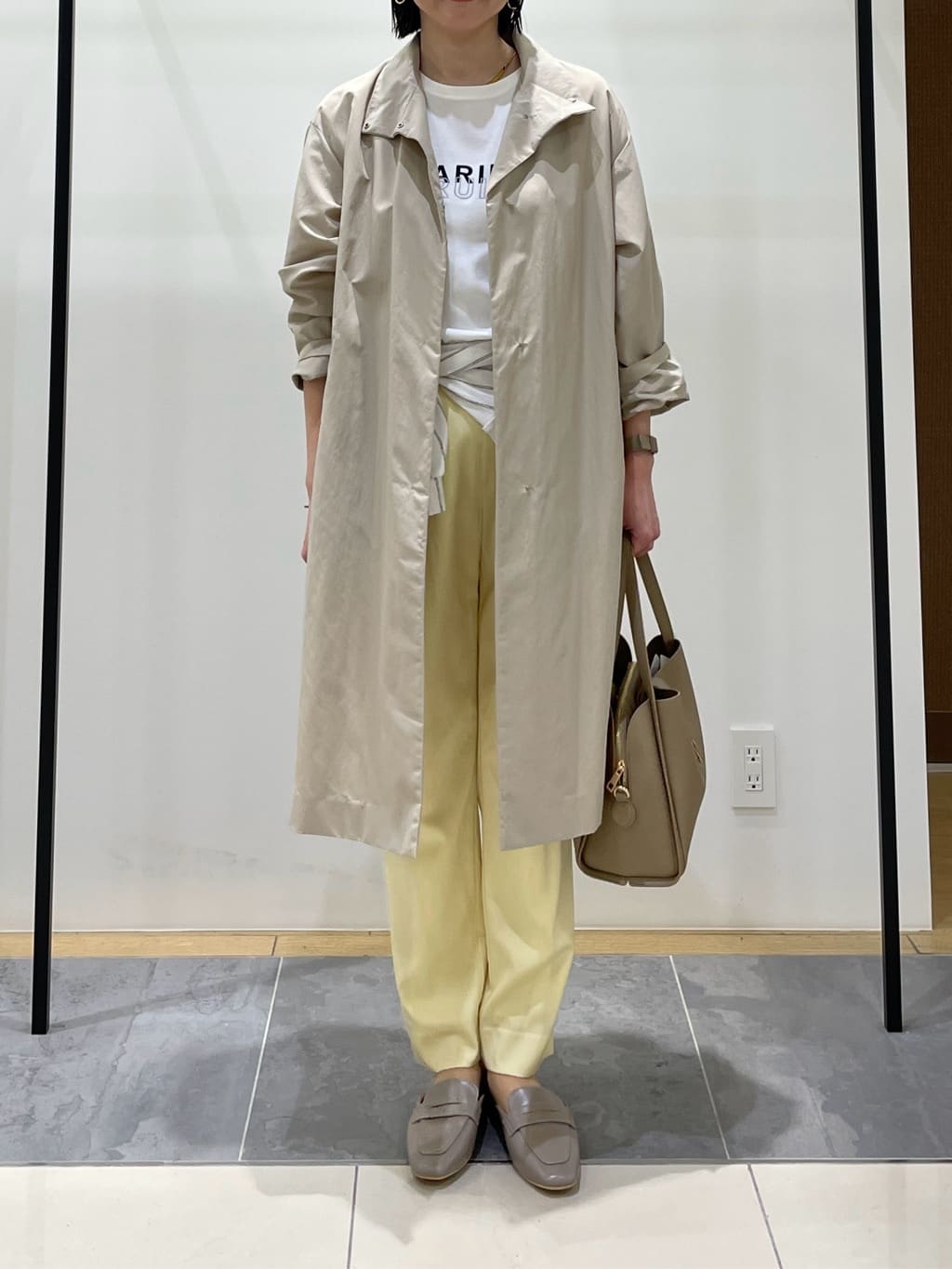 shihoさんの「INDIVI｜【洗える／着心地楽ちん】ブラウス風ストライプカットソートップス」を使ったコーディネート