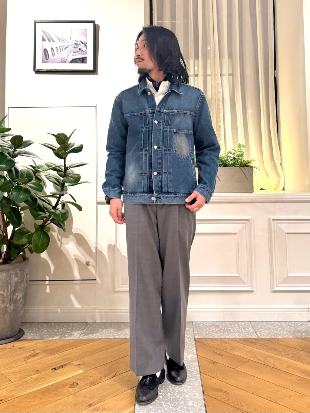 kawarataniさんの「DRESSTERIOR｜◆ファーストモデル ユーズドデニムGジャン」を使ったコーディネート