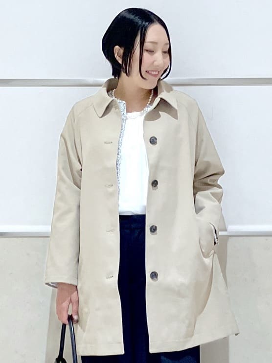 eriko さんの「Dessin｜【花粉ガード/撥水加工/洗える】ステンカラースプリングコート」を使ったコーディネート