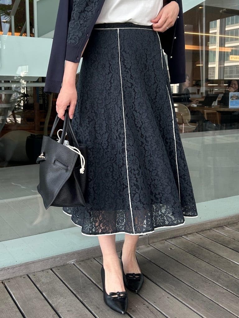 shinoさんの「Couture brooch｜【洗える】コードフラワーレース スカート」を使ったコーディネート