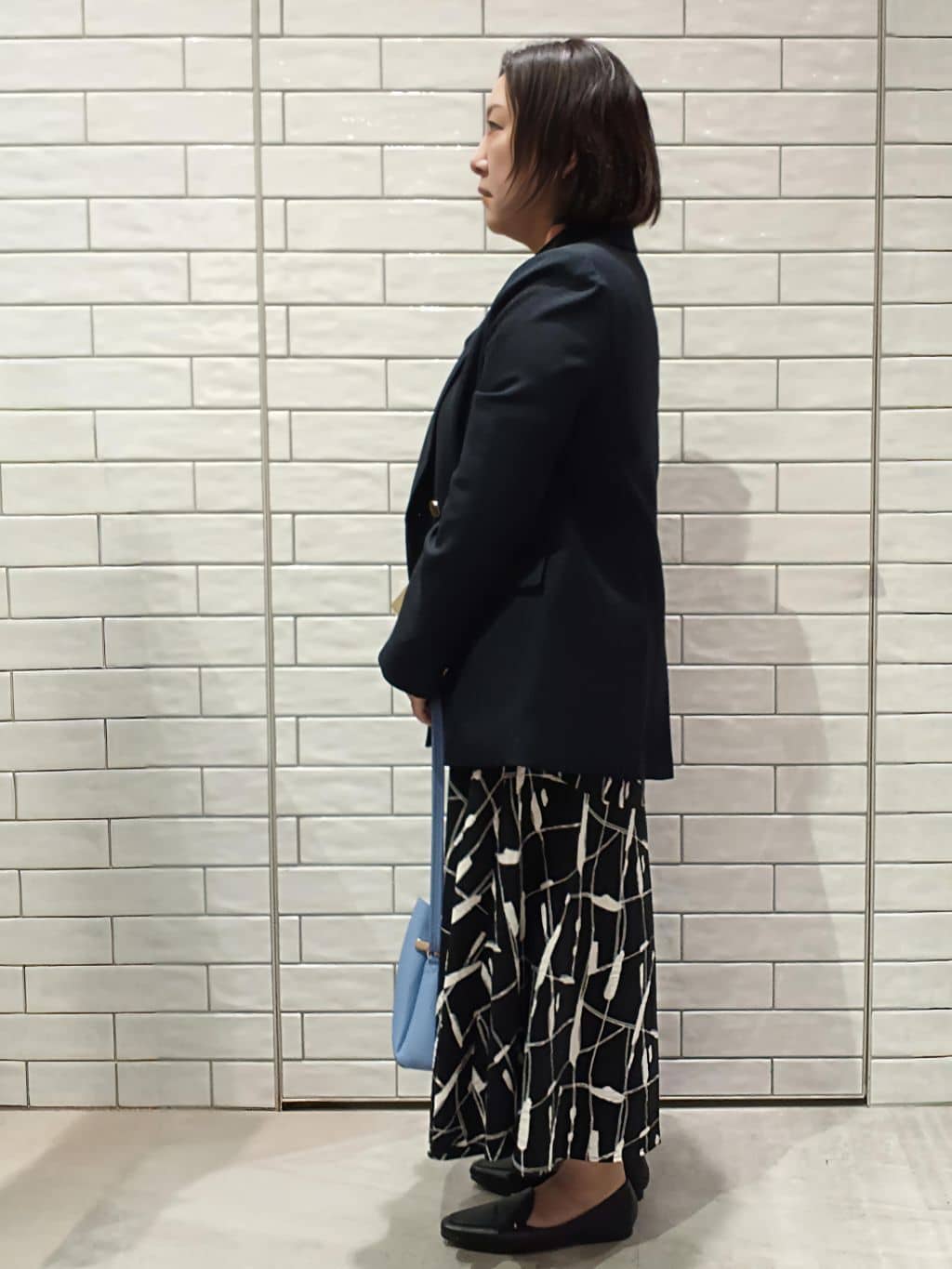 かなこさんの「OPAQUE.CLIP｜金ボタンダブルブレストテーラードジャケット／セットアップ対応【洗える】」を使ったコーディネート