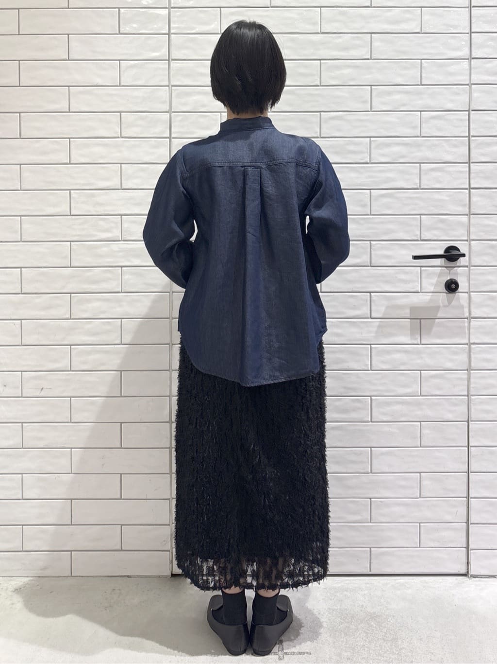 ayumiさんの「OPAQUE.CLIP｜セルロース混デニムボウタイブラウス【洗濯機OK】」を使ったコーディネート