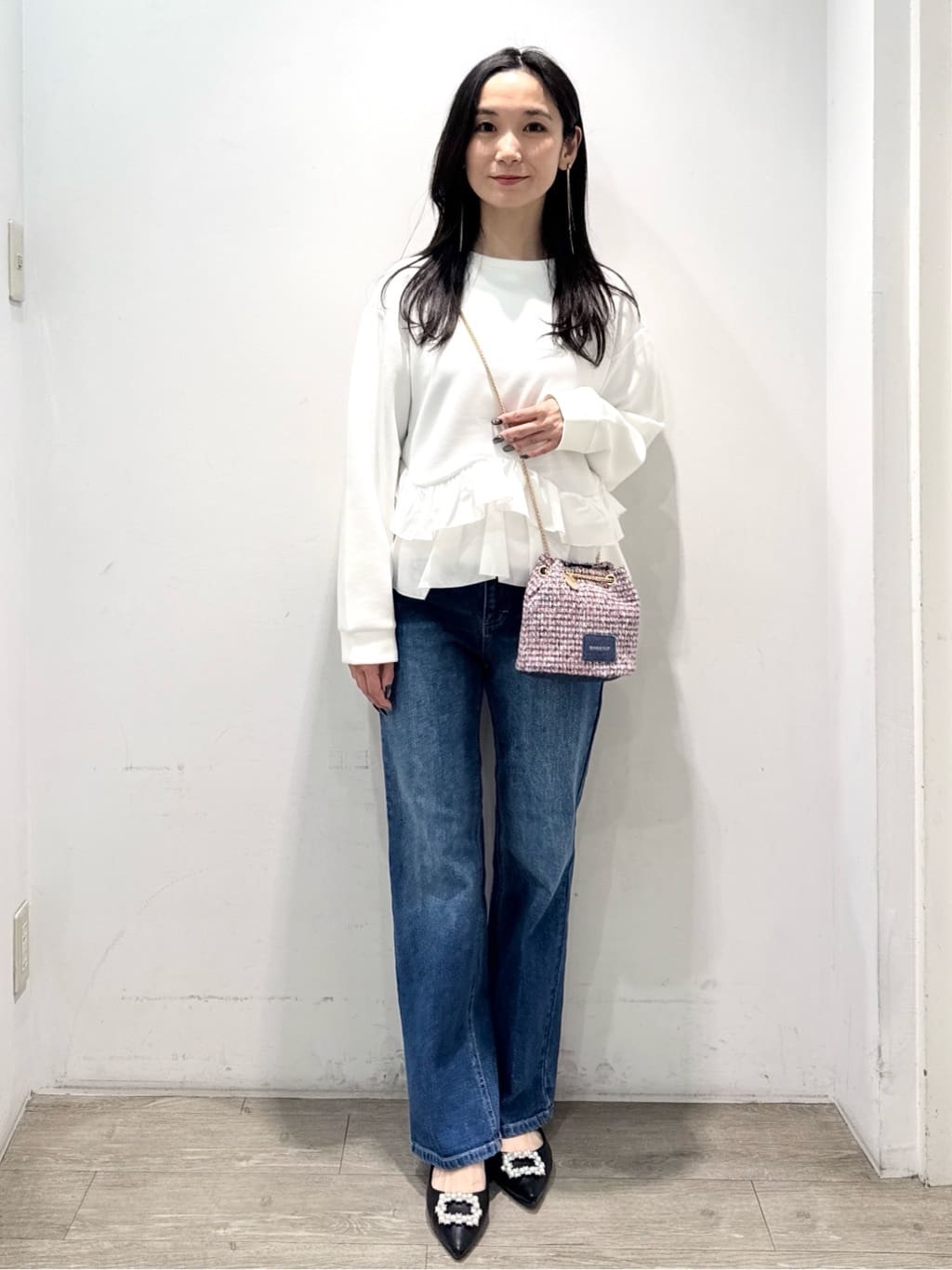 yuicciさんの「OPAQUE.CLIP｜裾フリルドッキングトップス【洗濯機OK】」を使ったコーディネート