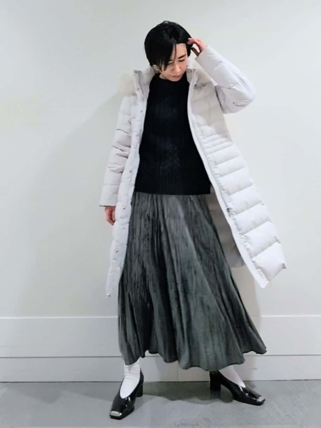 ミズタさんの「UNTITLED｜【洗える】スポンディッシュ ケーブル柄ニット」を使ったコーディネート