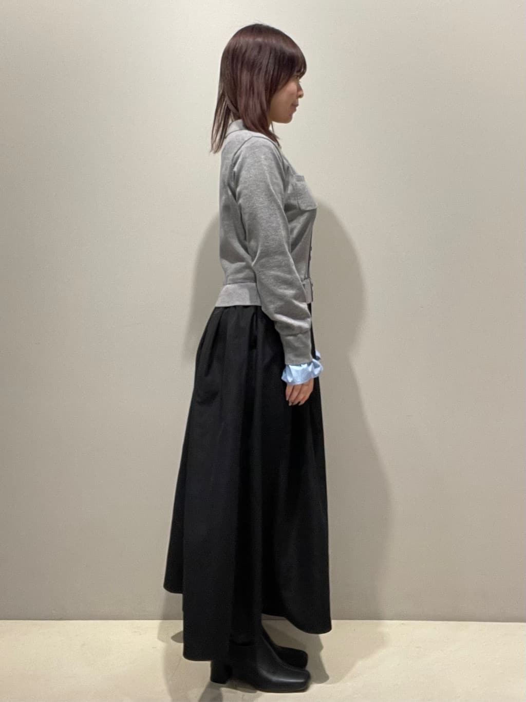 mikiさんの「OPAQUE.CLIP｜ポロ襟ニットドッキングフレアワンピース【洗濯機OK】」を使ったコーディネート