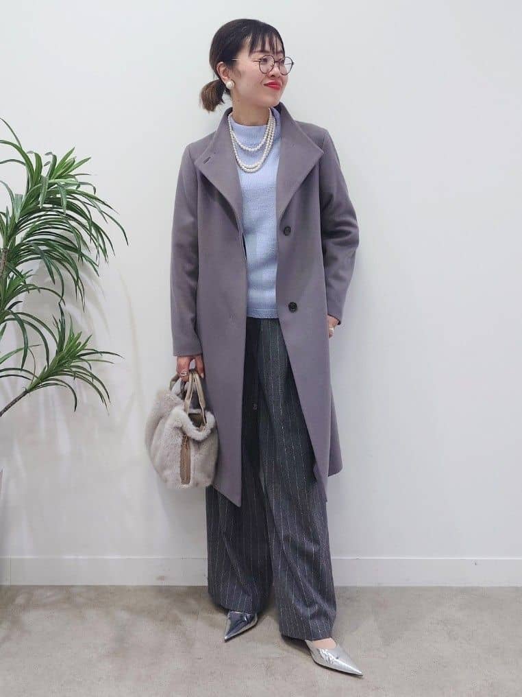 MUTSUKOさんの「UNTITLED｜【きれいめ/スタイリッシュ】2WAYスタンドカラーロングコート」を使ったコーディネート