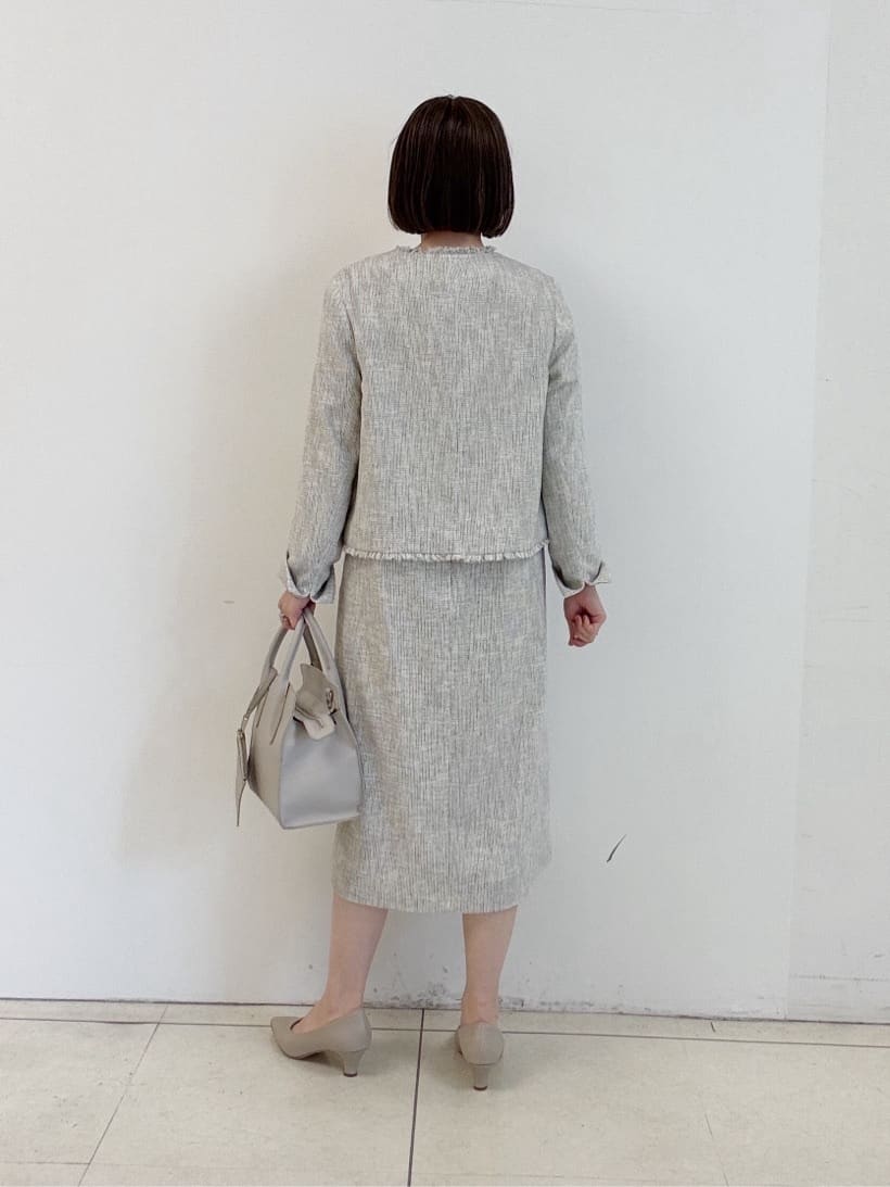 yoshiyaさんの「INDIVI｜【軽量／SETUP可能】ストレッチツイードジャケット」を使ったコーディネート