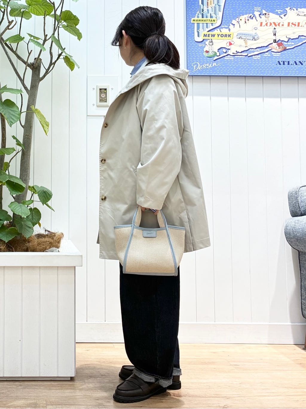 msatoさんの「Dessin｜【洗える】フードトレンチコート」を使ったコーディネート