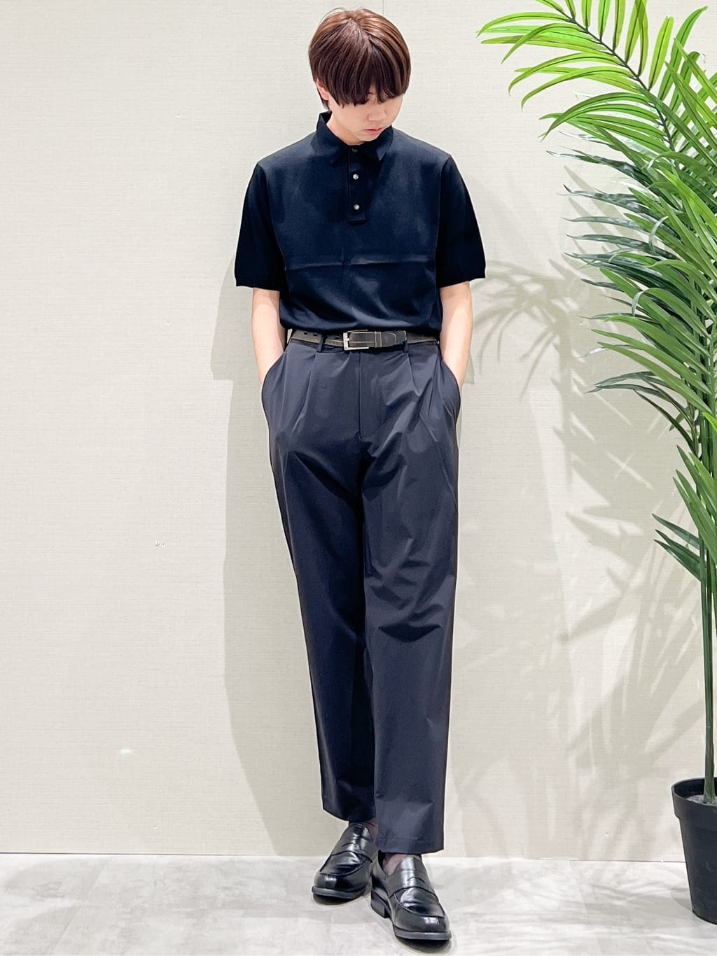 SHI-MAさんの「THE SHOP TK｜《KURO》半袖ニットポロシャツ 接触冷感」を使ったコーディネート